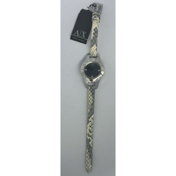 Armani Exchange NWT  Ladies New Battery Python Stamped Leather‎ Watch AX4128 main image 5